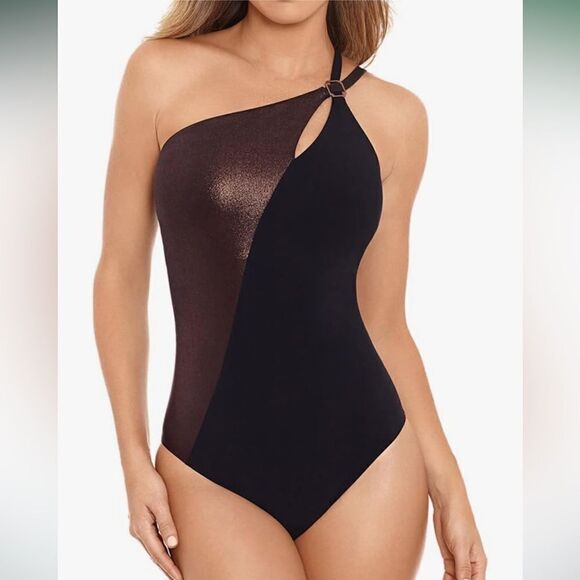Amoressa by Miraclesuit Lunar Eclipse Horizon One Shoulder Swimsuit - Picture 2 of 11